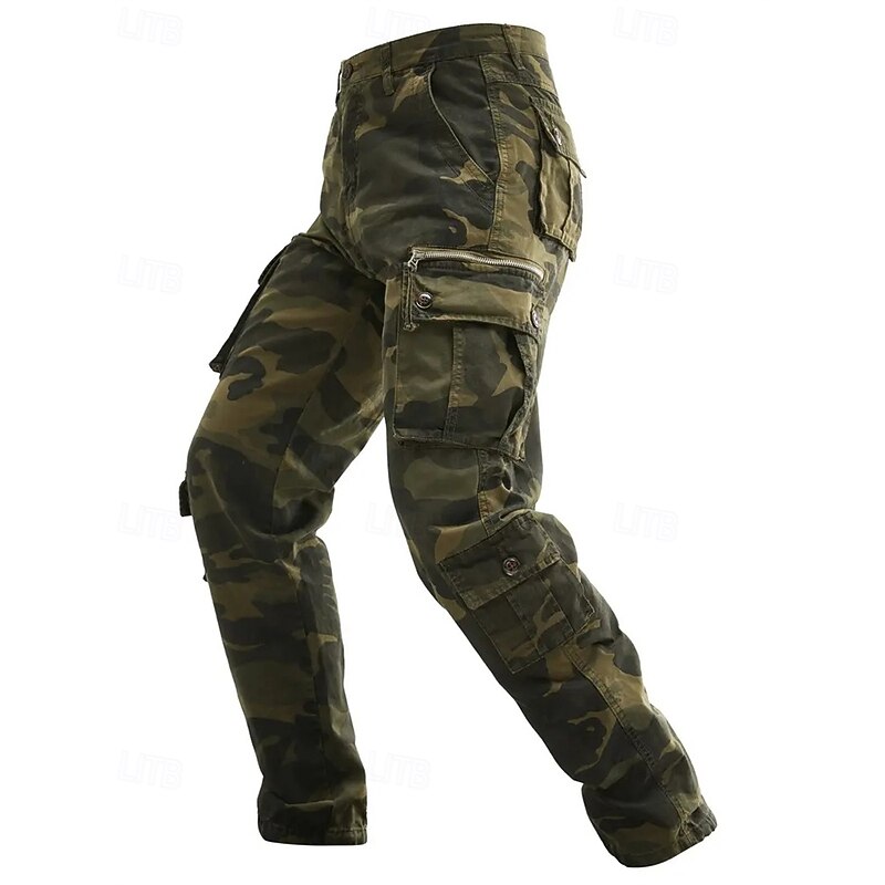 Men's Cargo Pants Tactical Pants Trousers Camo Pants Buttons Multi Pocket Camo Wearable Outdoor Daily Camping & Hiking Fashion Classic Yellow Army Green2