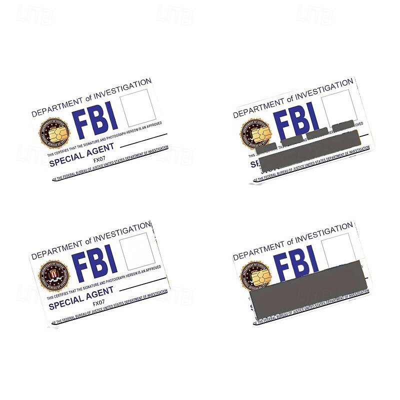 4pcs Secret Agent Card Skins Kit FBI/ICE Designs Cosplay & Gift Sticker Set Matte ID & Credit Card Decorative Stickers, Personalized Stylish Bank Card Decals2
