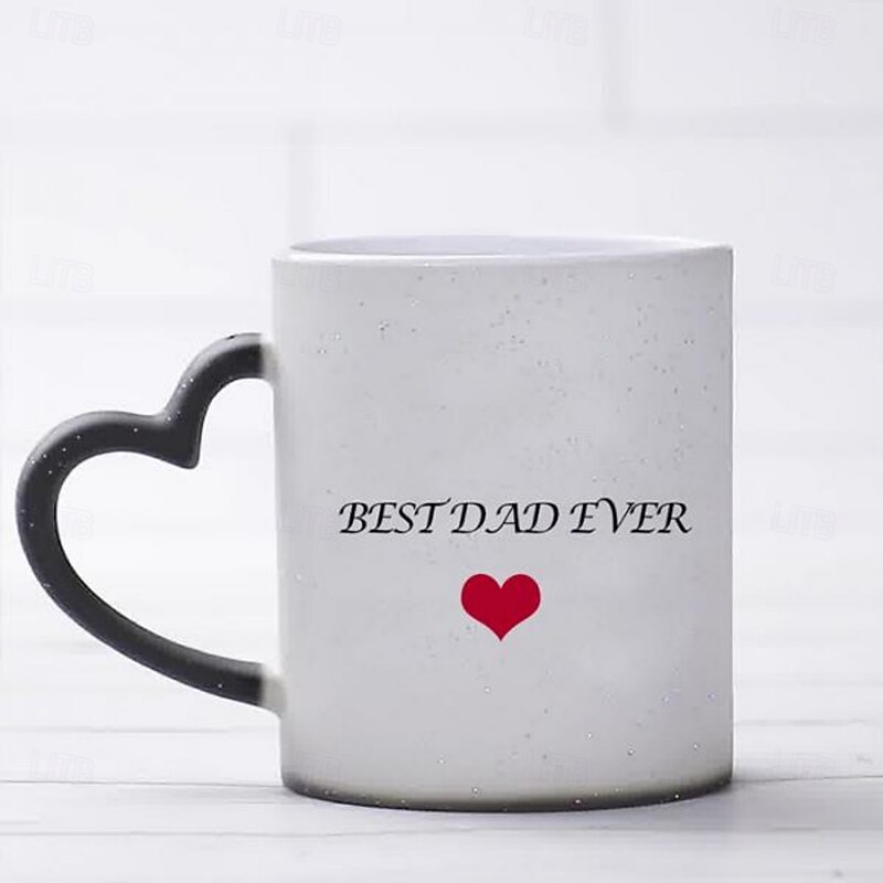 Personalized Photo Color Changing Mug with Heart Handle, Custom Heat-Sensitive Ceramic Coffee Cup, Romantic Gift for Couples, Christmas, Valentine's Day, Birthday2