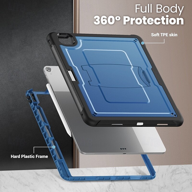 Tablet Case Cover For Apple iPad Air 11"(2024) iPad Air 13"(2024) iPad Pro 13"(2024) iPad Pro 11'' 4th Portable with Stand Holder with Adjustable Kickstand Armor TPU PC4