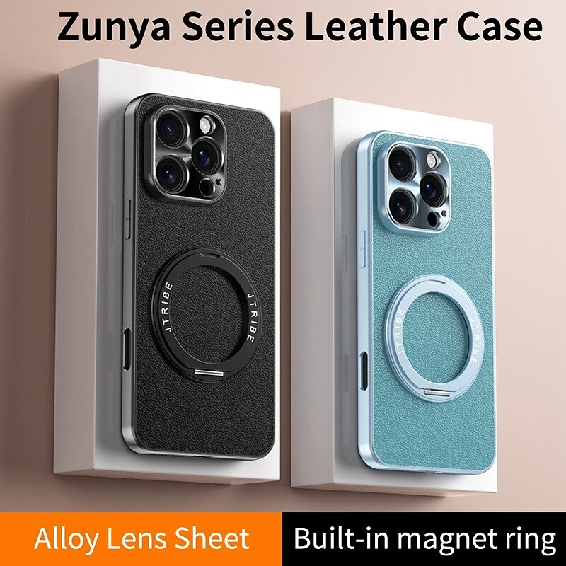 Phone Case For iPhone 17 Pro Max 17 Air 16 Pro Max Plus 16 Back Cover with Stand Holder Shockproof Retro TPU PU Leather3