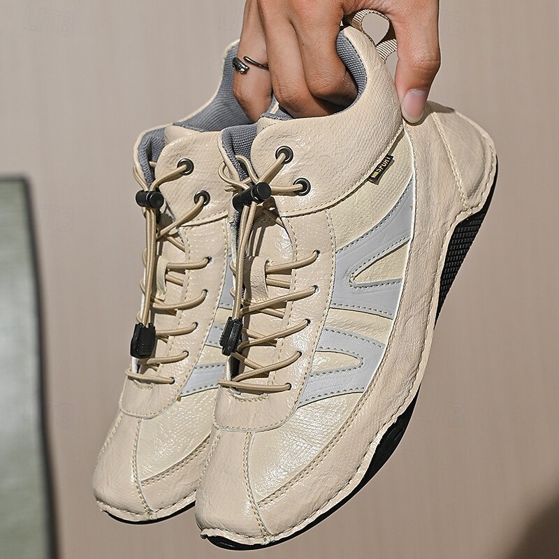 Men's Beige Outdoor Hiking Sneakers with Anti-Slip Sole and Breathable Design – Lightweight Trekking Shoes for Camping, Walking and Daily Wear4