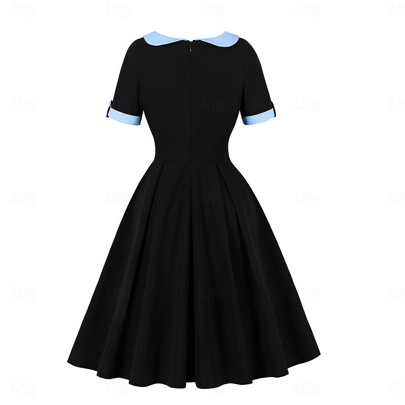 Elegant Vintage 1950s Midi Dress Fit and Flare Fancy Dress Women's Christmas Carnival Valentine's Day Party Casual Adults Dress Spring & Summer2