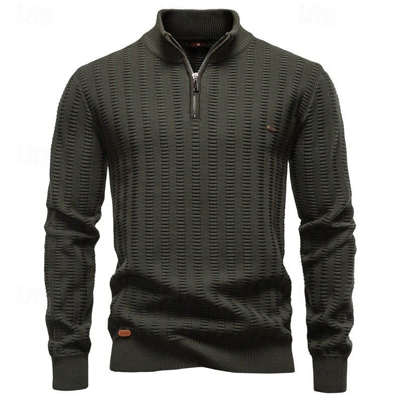 Men's Sweater Pullover Sweater Jumper Ribbed Knit Regular Tops Knitted Slim Fit Plain Crew Neck Knitwear Contemporary Casual Daily Wear Clothing Apparel Fall Winter Black Navy Blue S M L4