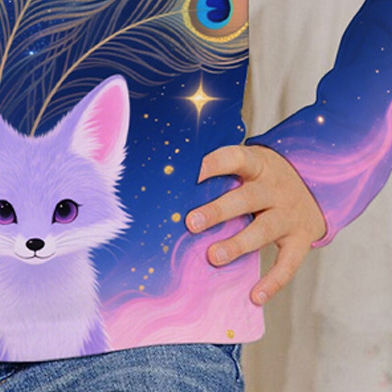 Girls' 3D Animal T shirt Tee Long Sleeve Spring Fall Fashion Basic Kids 4-12 Years Crew Neck Outdoor Casual Daily Regular Fit3