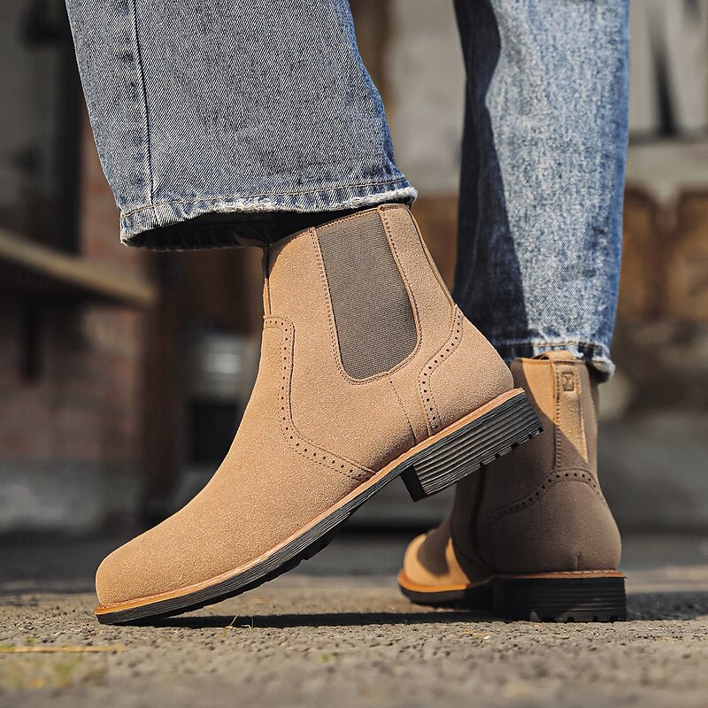 Men's Chelsea Boots Slip-On Ankle Boots for Casual City Streetwear and Everyday Outfits
