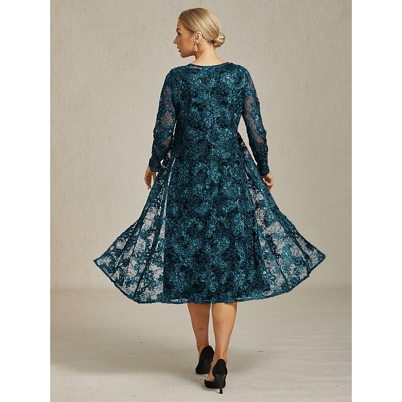 Women's Blazer Caot Jacket Lace Embroidered Sequin Elegant Floral Formal Anniversary Party Wedding Guest Open Front Long Crewneck Regular Fit Long Sleeve Outerwear Navy Blue Spring Fall2