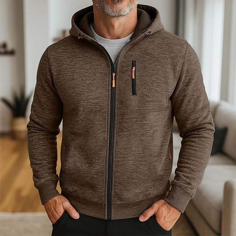 Men's Hoodie Pullover Hoodie Sweatshirt Denim Blue Black Army Green Burgundy Navy Blue Hooded Plain Patchwork Sports & Outdoor Casual Daily Streetwear Cool Sportswear Spring &  Fall Clothing Apparel4