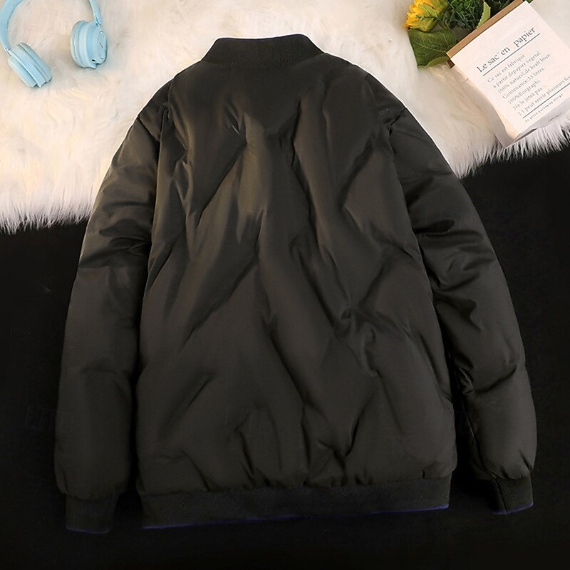 Men's Bomber Jacket Hiking Jacket Puffer Jacket Outdoor Thermal Waterproof Hiking Outfits Hiking Clothes Winter Autumn / Fall Top Camping / Hiking / Caving Running Black White Blue4