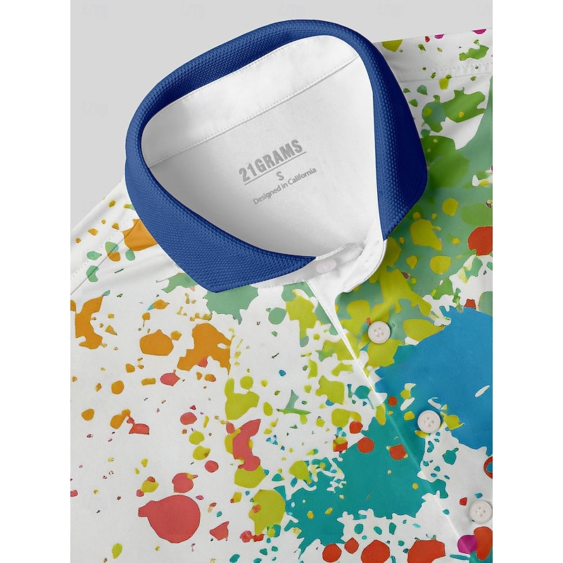 Men's Golf Polo Shirt White Short Sleeve Top Golf Attire Clothes Outfits Wear Apparel3