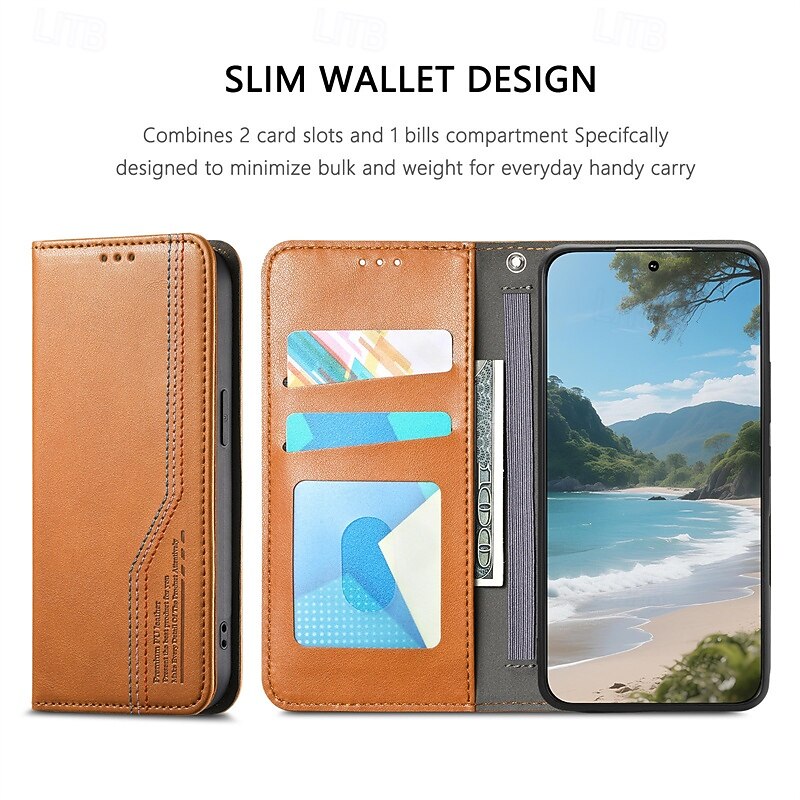 Phone Case For Samsung Galaxy S25 S25 Edge S24 Ultra Plus S24 FE A16 A55 5G A35 5G A25 A15 Wallet Case Flip Cover Card Slot Shockproof Retro TPU PU Leather4