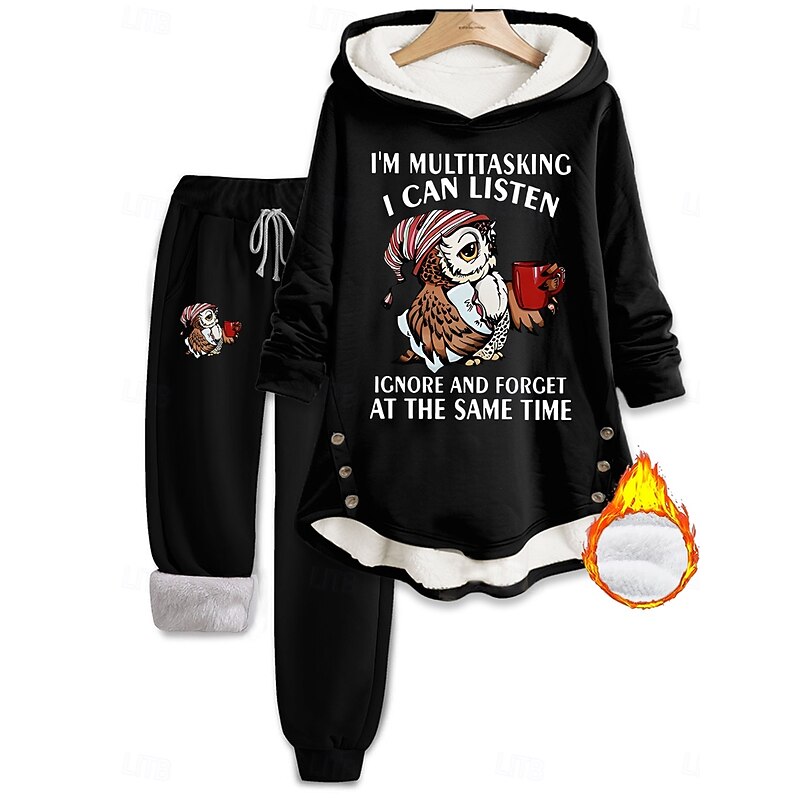 Women's Daily Hoodie Long Sleeve Hooded Graphic Letter Drawstring Print Casual Daily Black Pink Blue Fall Regular Fit4