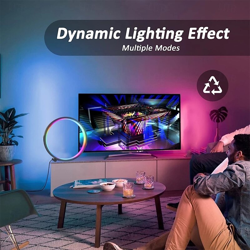 Smart LED Table Lamp, RGB,IC Lighting, Color Changing Night Light, Music Sync, DIY Mode, Stepless Dimming, for Bedroom & Gaming2
