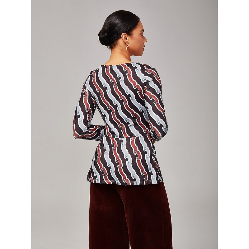 Ripple Print Stretch Off - Shoulder Top4