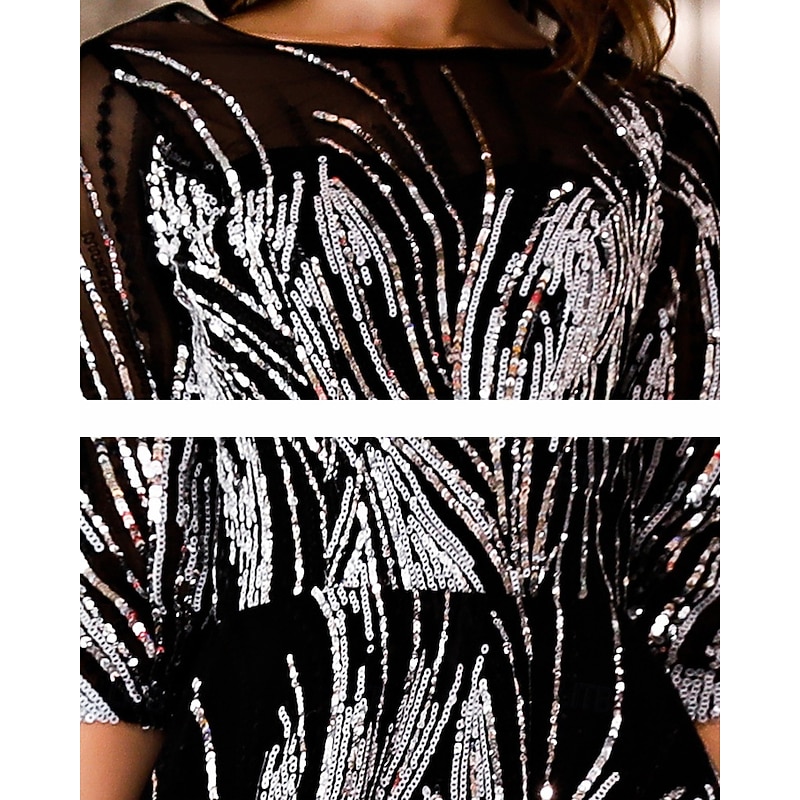 A-Line Evening Gown Elegant Formal Dress Formal Wedding Floor Length Long Sleeve V Neck Lace with Sequin 20254