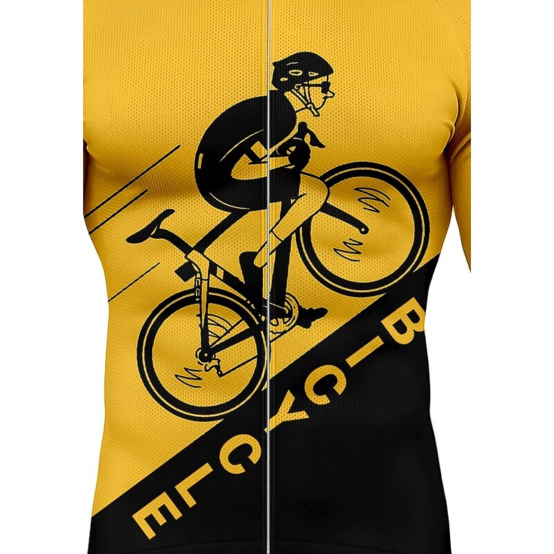 Men's Men Tops Cycling Jersey Graphic Quotes & Sayings Bicycle Long Sleeve Bike Jersey Top with 3 Rear Pockets Mountain Bike MTB Road Bike Cycling Sun Protection Quick Dry Reflective Strips Back3