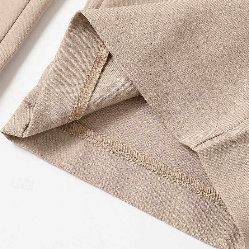 Men's Tapered pants Trousers Dress Pants Suit Pants Pocket Plain Comfort Full Length Party Business Daily Fashion Streetwear Black White Inelastic2