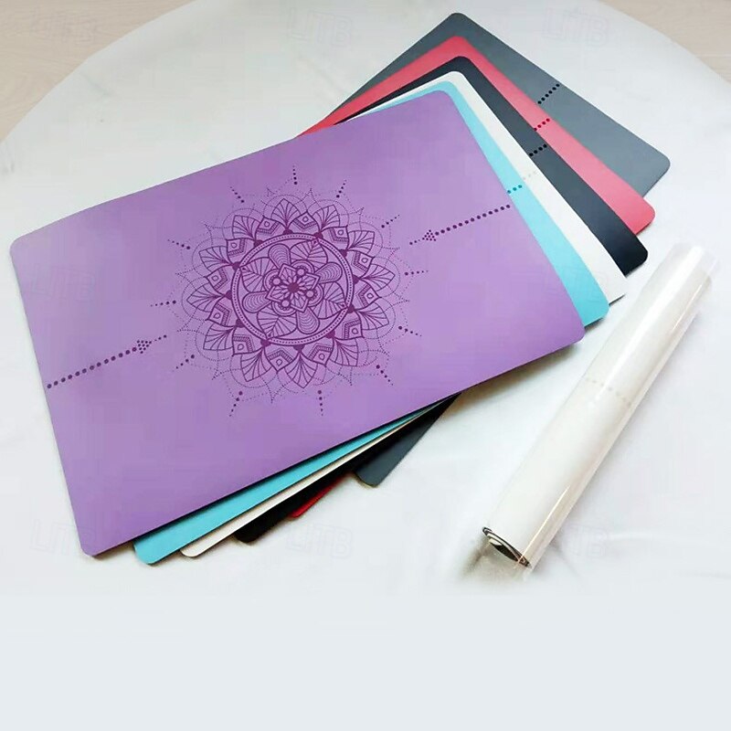 Exercise Yoga Mat 70*0.5 cm Durable PU(Polyurethane) for Exercise & Fitness Pilates White Red Blue3