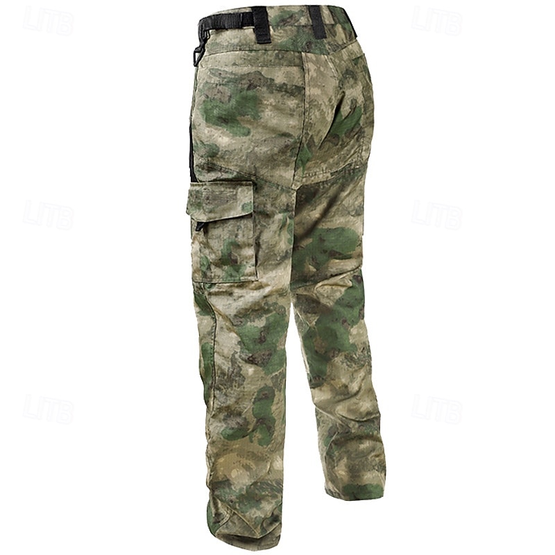 Men's Combat Pants Hiking Pants Trousers Military Tactical Pants Camo Outdoor Regular Fit Waterproof Bottoms Pocket Black Green Hunting Camping / Hiking / Caving S M L XL XXL2