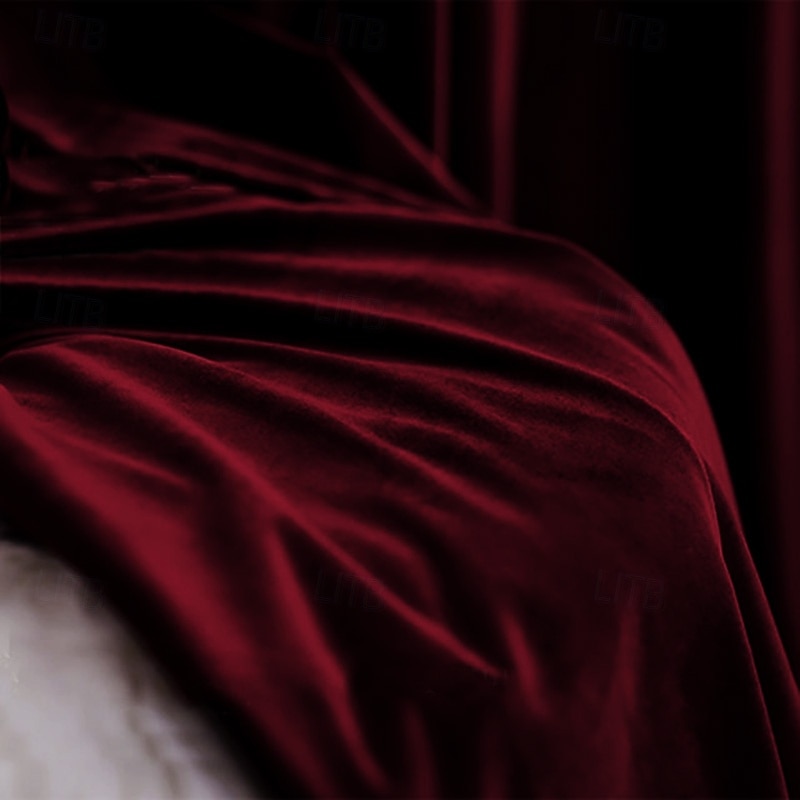 Burgundy Stretch Velvet Evening Gown Elegant Dress Formal Wedding Sweep / Brush Train Sleeveless Off Shoulder Sequined with Pleats 20253