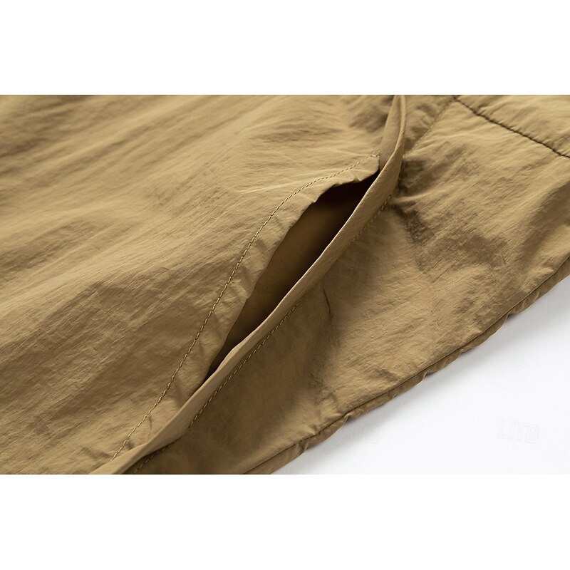 Men's Lightweight Jacket Outdoor Jacket Formal Outdoor UV Sun Protection UPF 100+ Pocket Hooded Summer Fall Solid Color Active Neutral Hooded Regular Black White Dark Green Khaki Light Grey Jacket3