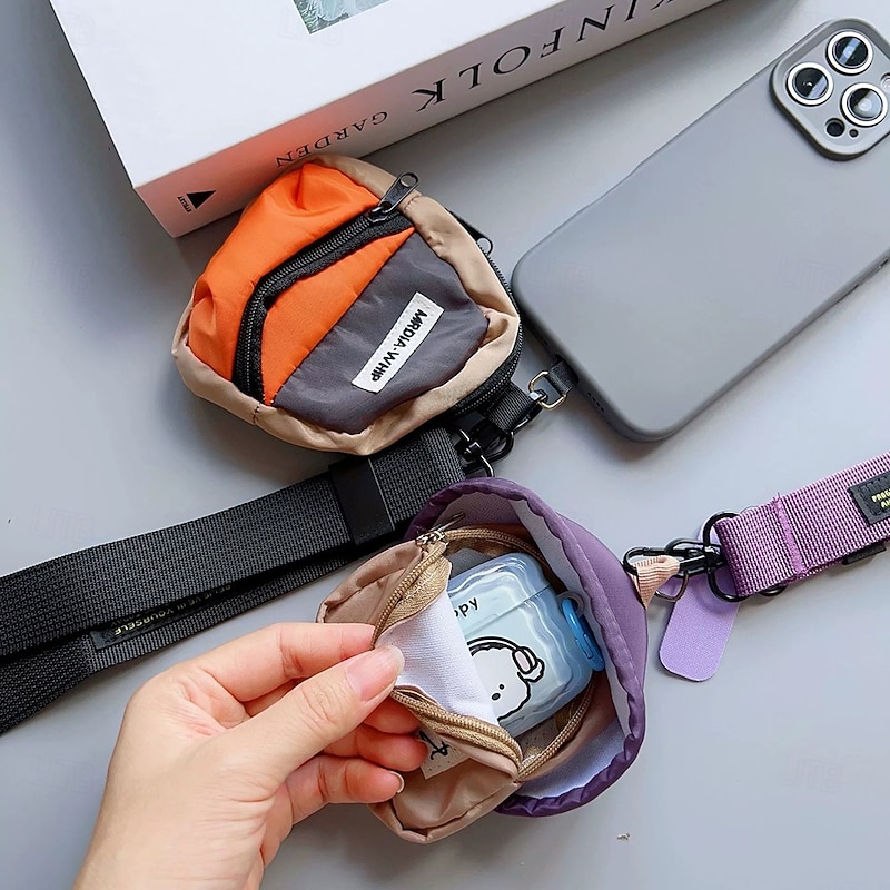 Fashionable colorful simple and trendy hanging rope mobile phone crossbody long rope keychain pendant adjustable anti loss clip coin purse3