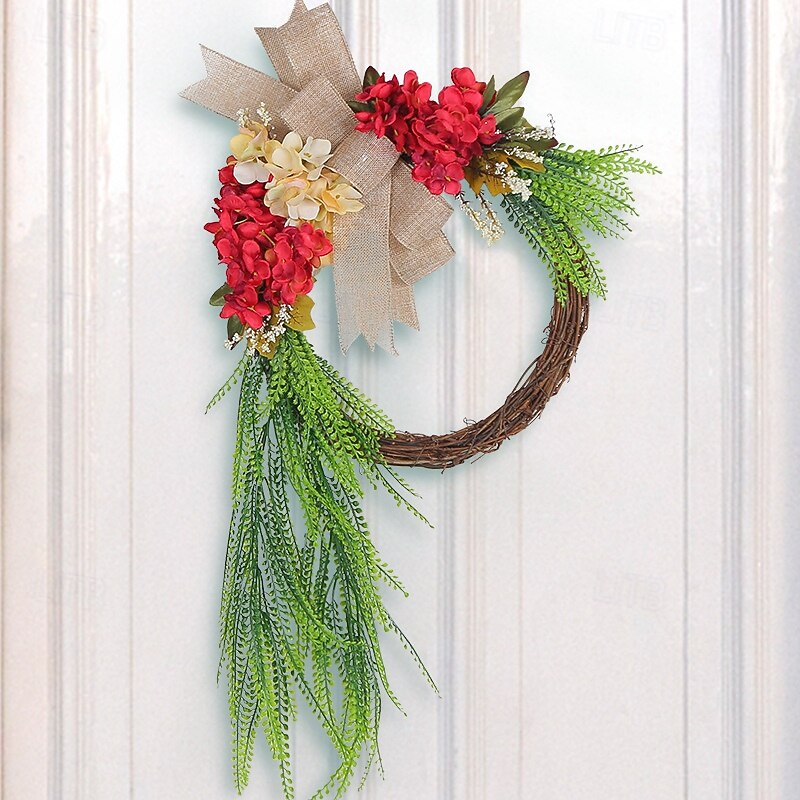 Christmas Garden Farmhouse Front Door Hanging Rustic Style Home Wall Decor Realistic Floral Wreath Perfect Seasonal Holiday Decoration for Cozy Living Spaces2