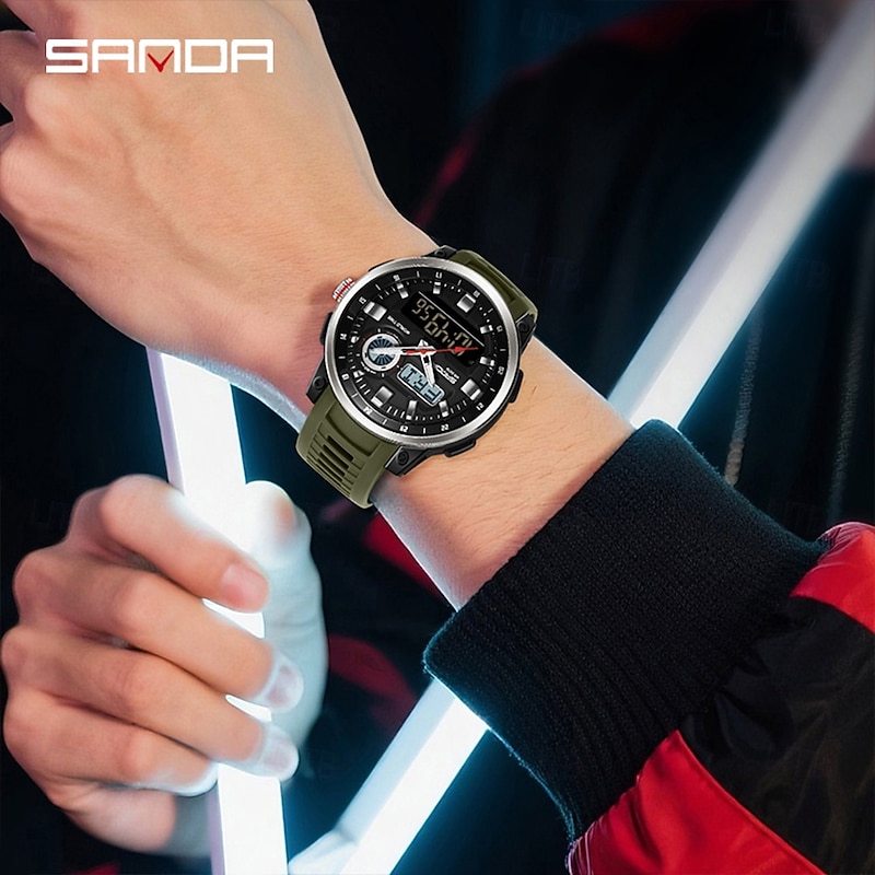 SANDA Fashion Brand Sport Electronics Watches for Men Outdoors Analog Digital Man Watch Luminous Waterproof Backlight Wristwatch4