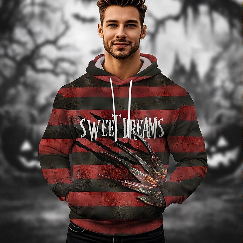 A Nightmare on Elm Street Freddy Krueger Hoodie Pullover Character Graphic For Men's Women's Unisex Adults' Halloween Carnival 3D Print Performance Party