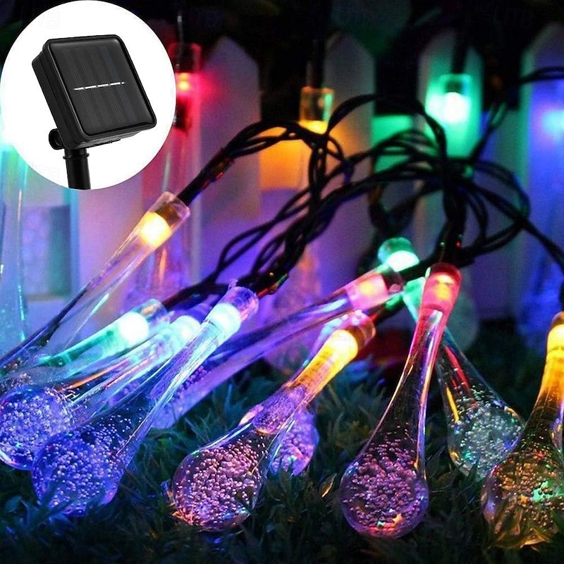 6.5m String Lights 30 LEDs EL 5mm 1Set Mounting Bracket 1 set Warm White Cold White Multi Color Creative String Lights Holiday Lights Solar Outdoor Holiday Solar Powered - Main Image