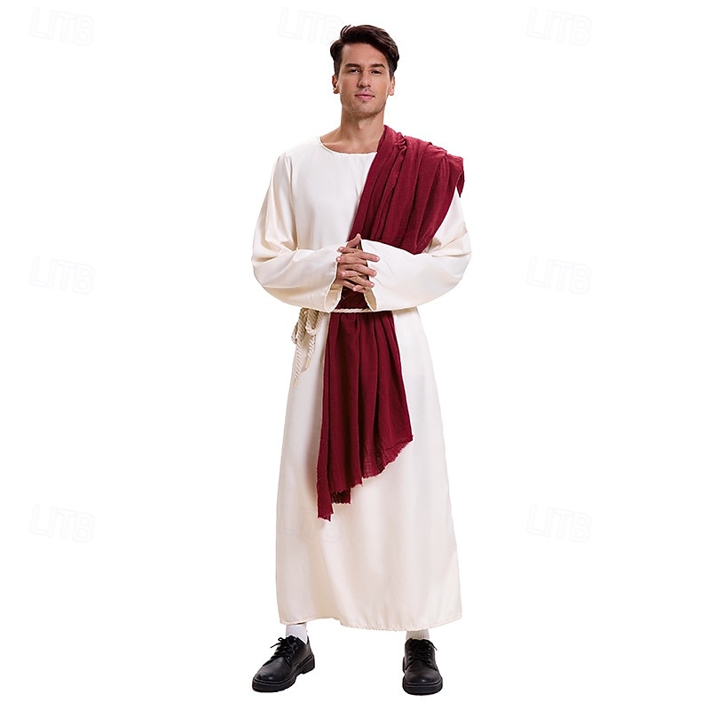 Jesus Halloween Cosplay Costume Cosplay Adults' Men's Halloween Mardi Gras Performance Party Halloween Easy Halloween Costumes Dress Up
