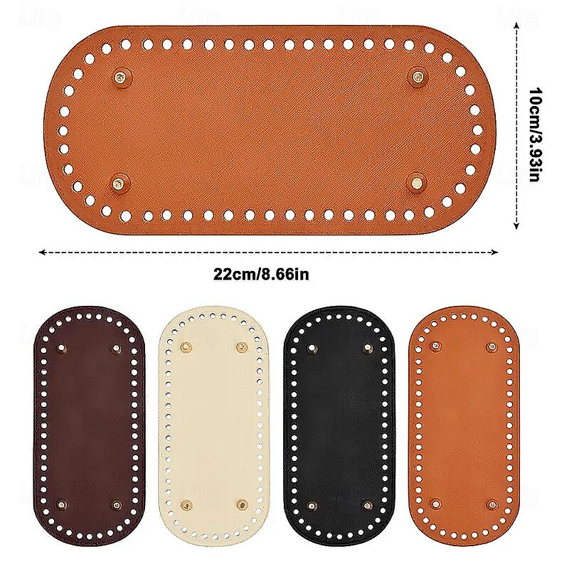 Crochet Bag Bases 3.94*8.66inch with Holes - Assorted Colors, Long Oval Shape for DIY Shoulder Bags & Crafts, Random Colors, Purse Shapers3