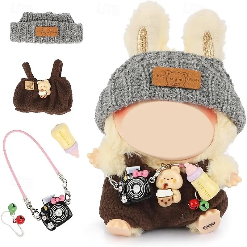 Doll Clothes for labubu 17cm/15cm Dolls Outfit Set  Luxury Chic Style High-End Fashion Suitable Accessories (No Doll)