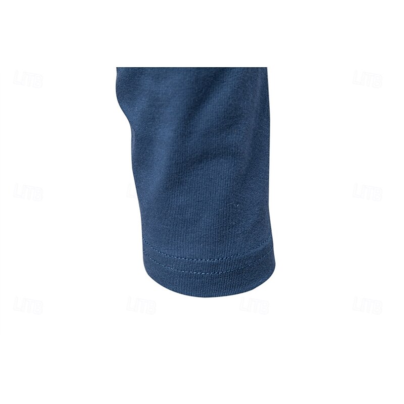 Men's Cotton Shirt Long Sleeve Cool Daily Minimalism Buttons Henley School Training Outdoor Colored Gray Black Blue Henley T-Shirt4