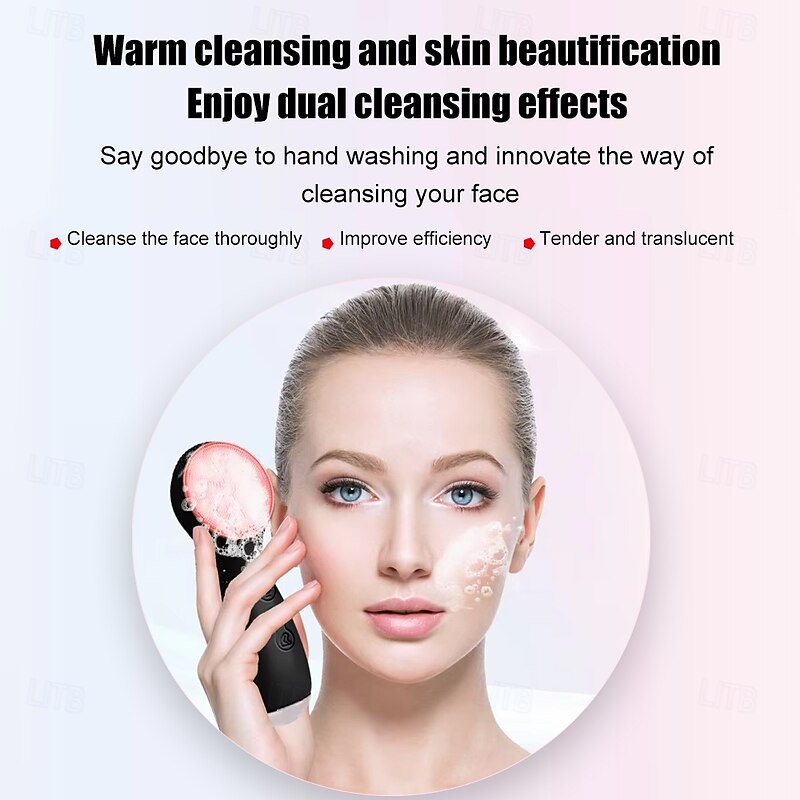 3-in-1 Silicone Facial Cleansing Brush Phototherapy  Heat Therapy  Sonic Vibrating Deep Pore Cleansing2