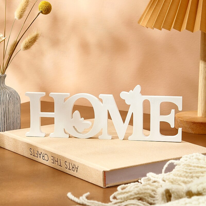 White Butterfly HOME Letter Decor – Cozy Indoor Tabletop Decorative Letters for Home, Wedding, Anniversary & Party Decorations