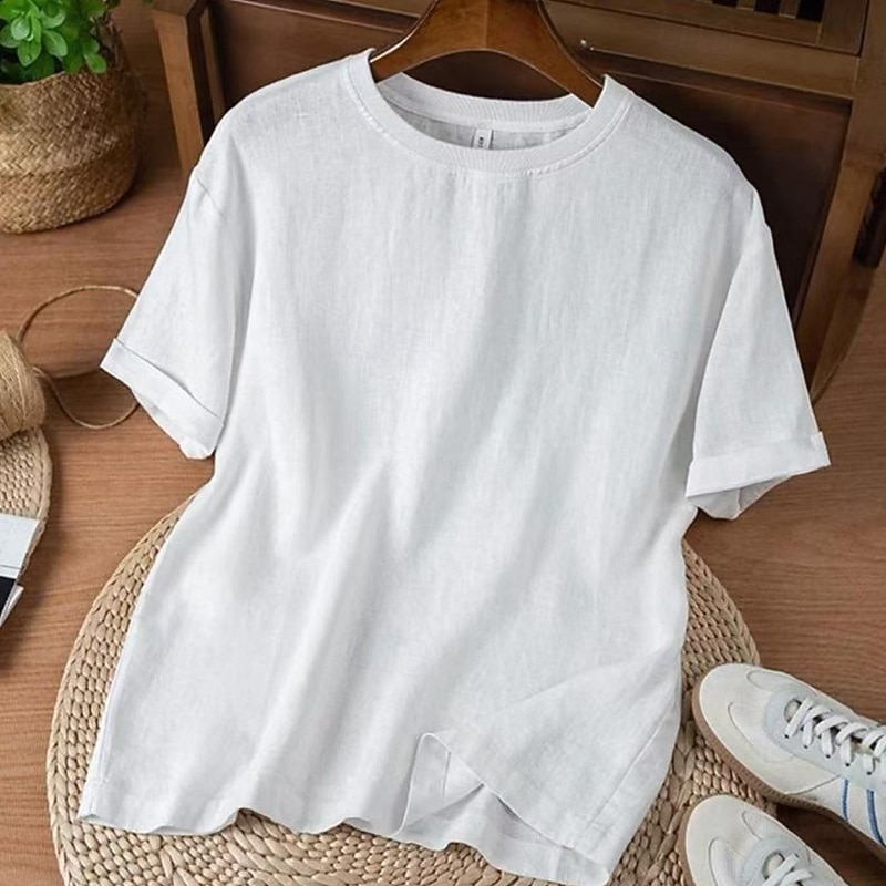 Men's T Shirt Tee Short Sleeve Shirt Tee Top Short Sleeve Crew Neck Summer Plain Fashion Designer Basic Classic Vacation Street Going out White Red Blue Top Tee for Men