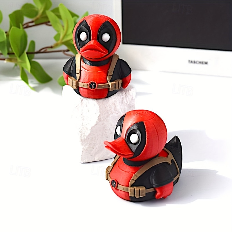 1pc MARVEL Deadpool Statue - Deadpool as Duck in Red Suit & Expressionless Mask Perfect Gift for Marvel Fans Birthday Easter Thanksgiving Christmas4
