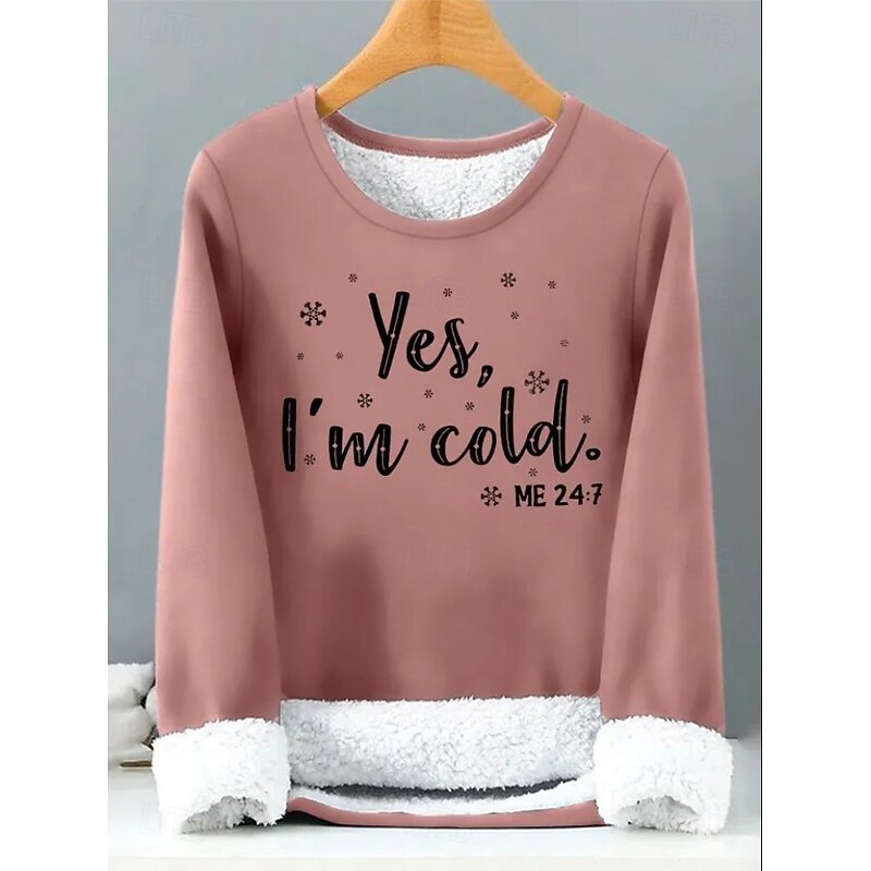 Women's Pullover Sweatshirt Letter Casual Comfrt Long Sleeve Crew Neck Regular Tops Street Dailywear Casual Print Black Pink Red Blue Gray Fall Winter3