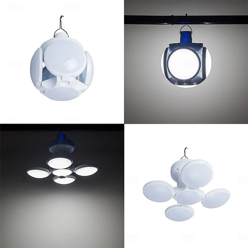 Rechargeable Camping Lantern with Hook 1200 Lumens , IPX7 Waterproof LED Emergency Light - 1800mAh Battery, Solar/USB Charging, 5 Light Modes for Tent/Hiking/Hurricane2