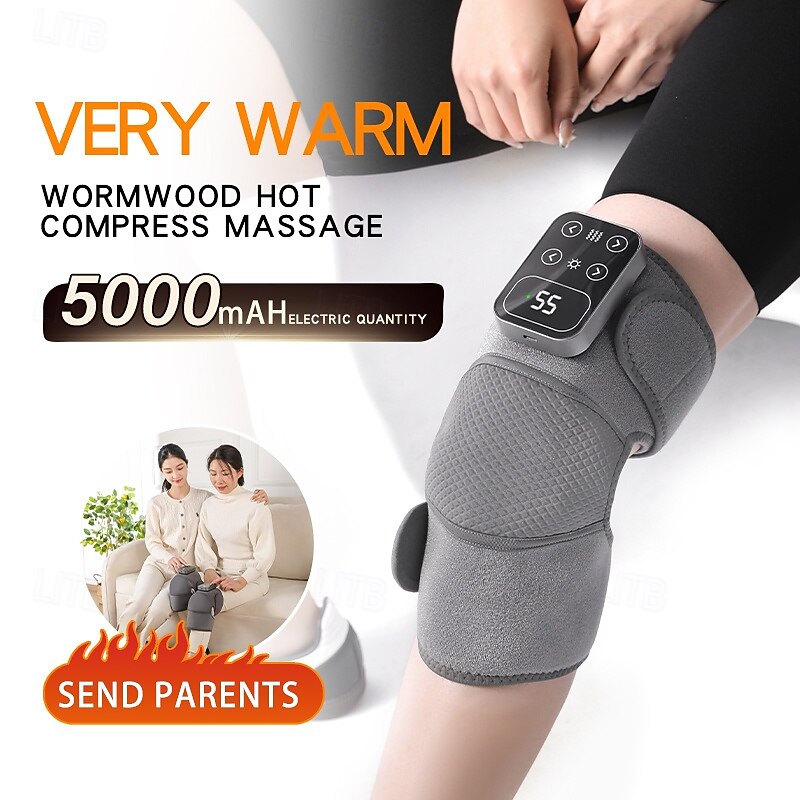 Rechargeable Heated and Vibration Knee Massager Electric 5 Levels Knee Heating Pad Massage Relaxation Knee Support Brace3