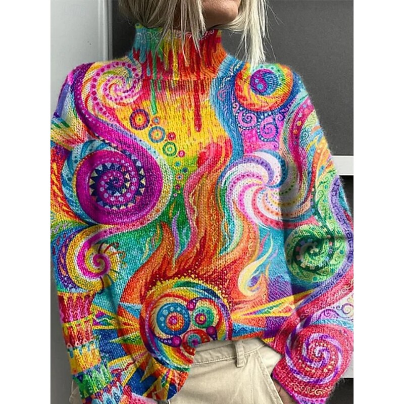 Women's Pullover Hoodie Sweatshirt Geometric Plaid Color Block Streetwear Casual Long Sleeve Hooded Regular Tops Street Holiday Pocket Print Blue Purple Fuchsia Fall Winter3