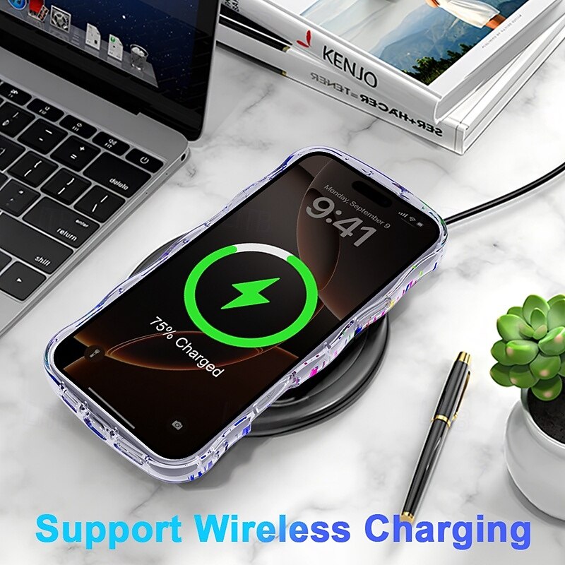 Phone Case For iPhone 16 Pro Max Plus 16 15 Pro Max Back Cover Magnetic Shockproof Butterfly TPU3