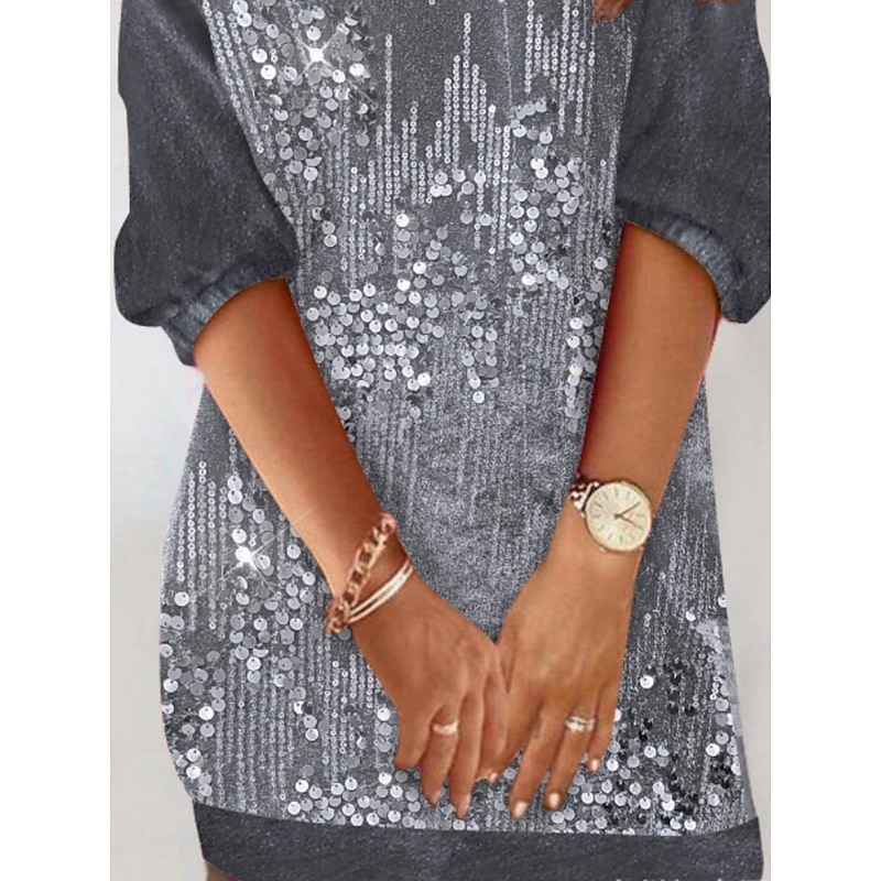 Women's Mini Dress Casual Dress Winter Dress Shift Dress Fashion Modern Daily Beach Weekend Regular Fit Pure Color Long Sleeve V Neck Pink Gray Summer Spring Fall Autumn3