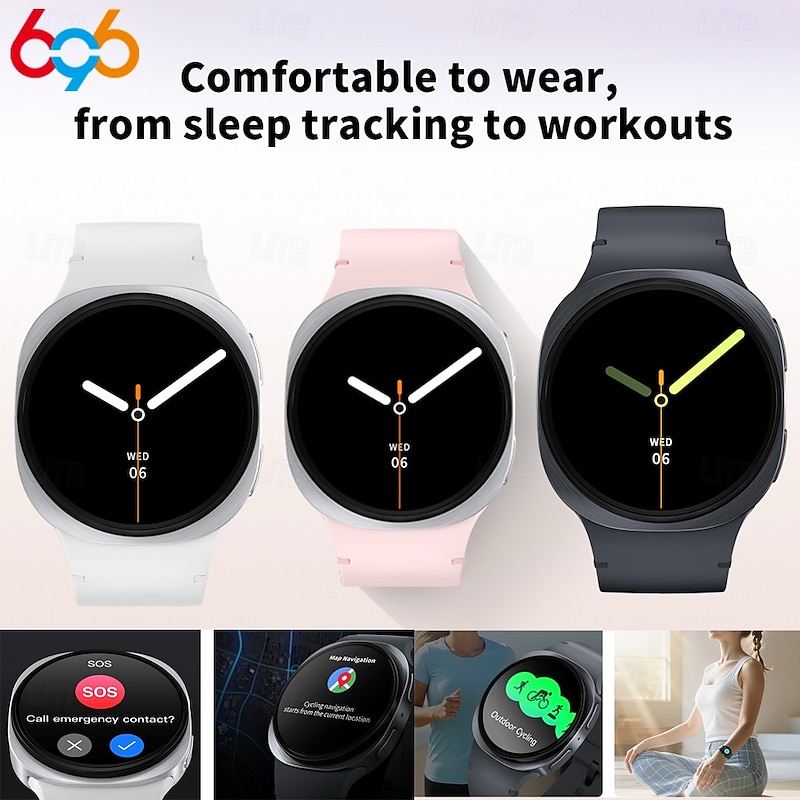 HD8MINI Smart Watch 1.29 inch Smartwatch Fitness Running Watch Bluetooth Pedometer Call Reminder Sleep Tracker Compatible with Android iOS Women Men Long Standby Waterproof Media Control IP68 22mm4