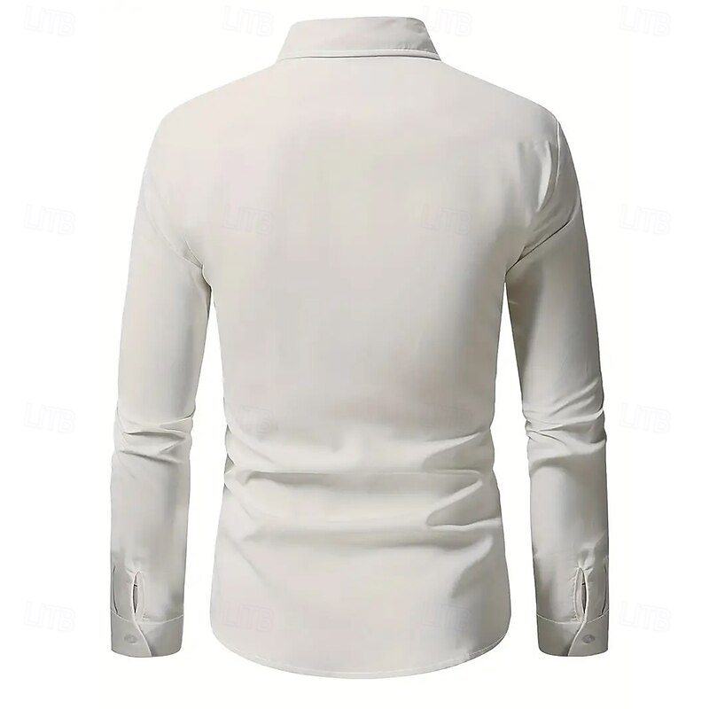 Men's Ethnic Indian Culture Navajo Pattern Shirt Button Up Shirt Casual Dress Shirt Long Sleeve Vintage Retro Vacation Daily Streetwear Summer Spring Turndown 3D Print Collared Shirts White2