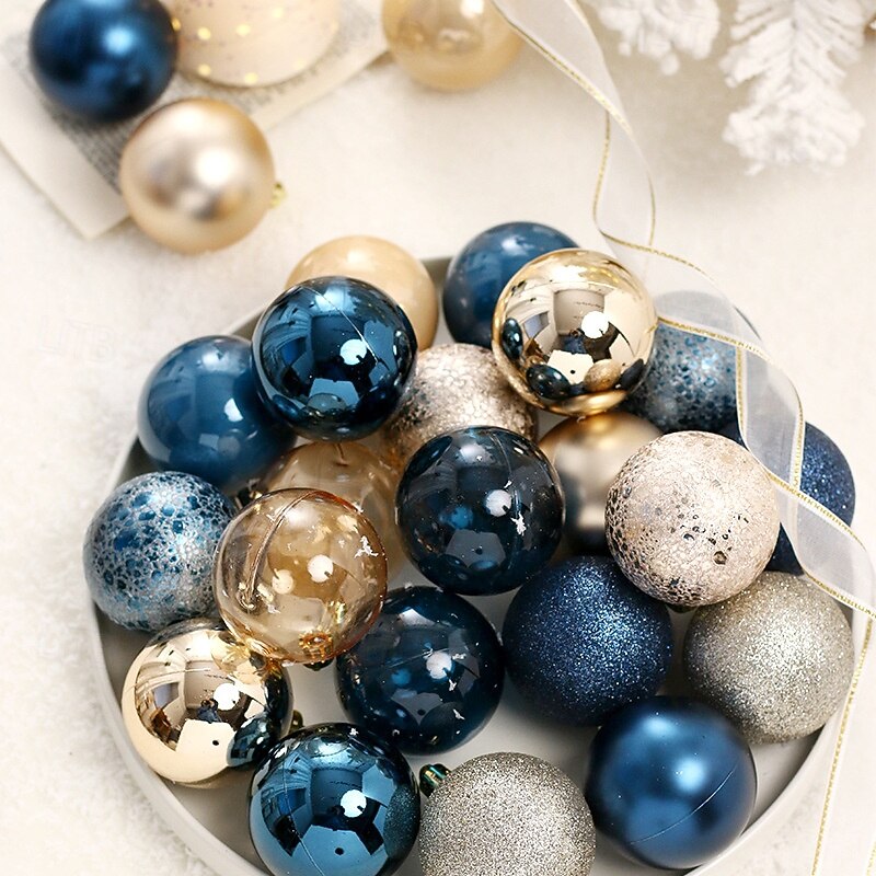 12 pcs Christmas Tree Balls Baubles Ornaments, 6 cm/2.36 inch Xmas Decoration, Premium Painted Christmas Ball Gift Box Hanging Set, Festive Tree Decor2