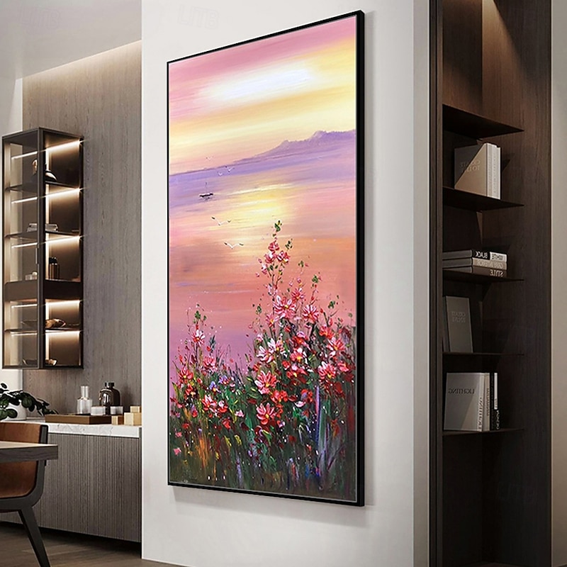 Mintura Handmade Textured Flower Landscape Oil Paintings On Canvas Wall Art Decoration Modern Abstract Picture For Home Decor Rolled Frameless Unstretched Painting2