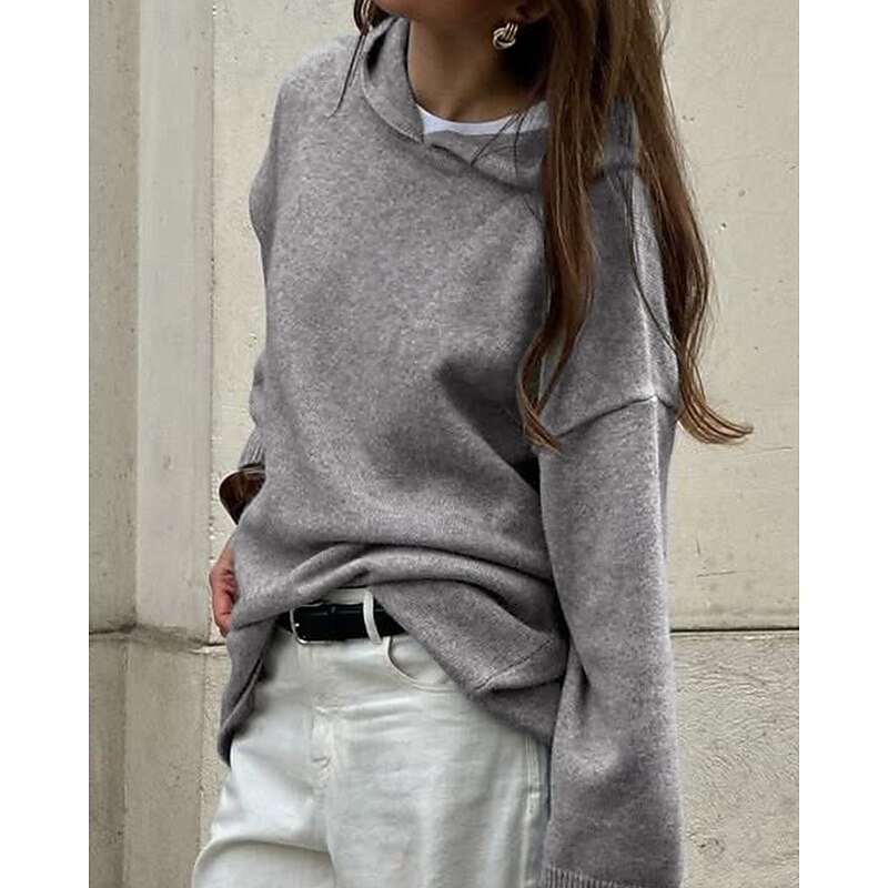Women's Pullover Hoodie Sweatshirt Plain Streetwear Casual Long Sleeve Hooded Regular Tops Holiday Going out Black Wine Coffee Gray Fall Winter2