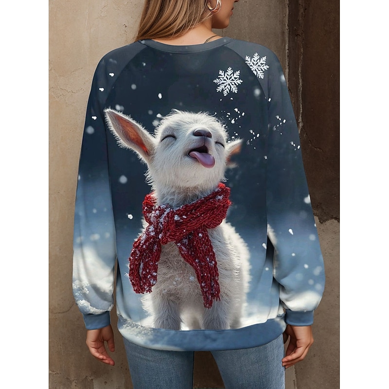 Women's Pullover Graphic Animal Casual Long Sleeve Crew Neck Regular Tops Casual Yellow Pink Blue Green Spring Fall Winter2